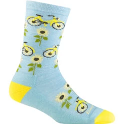 Women's Darn Tough Vermont Sun Pedal Lightweight Cushion Crew -Smart Shoes World 6106GLACIER 102622231934